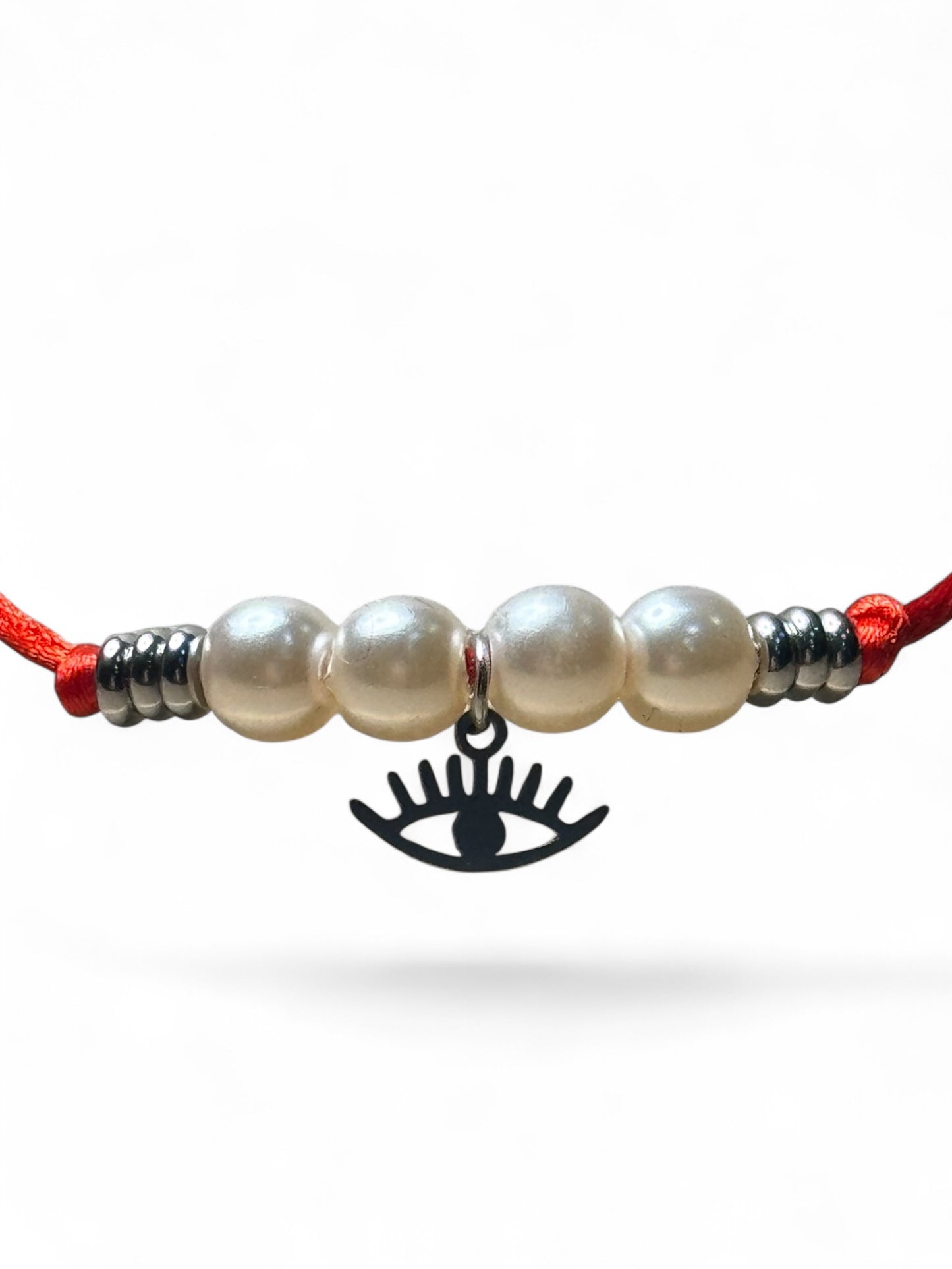 Pearl and Silver Eye - Red String Bracelet ✨Gift Ready Box