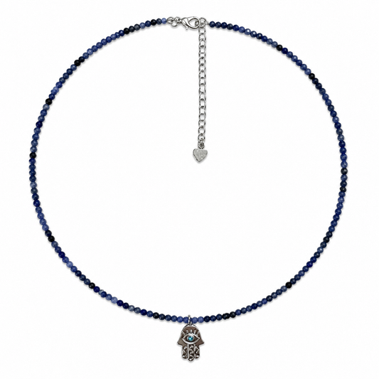 Sodalite Hamsa Protection Choker