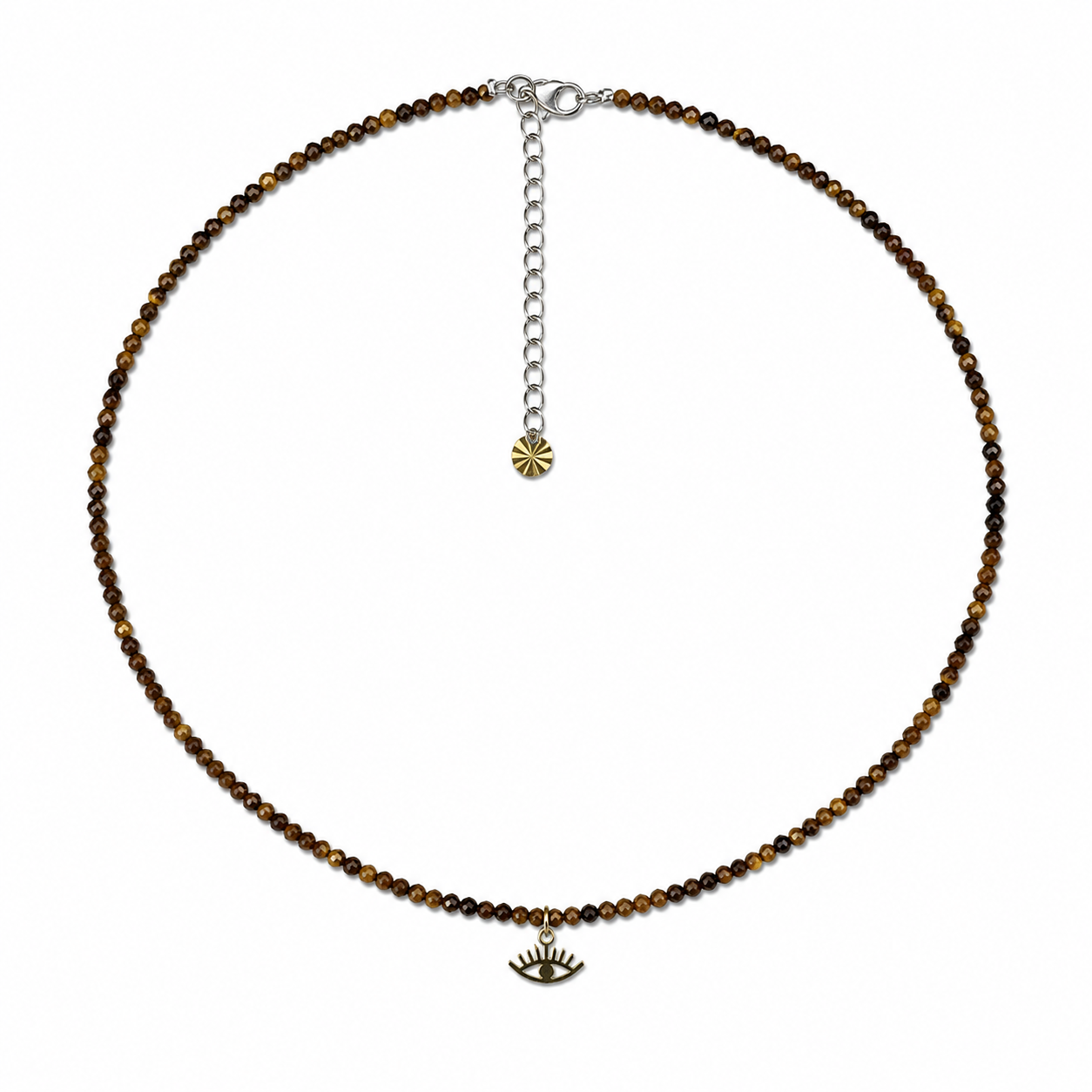 Tiger Eye Evil Eye Choker – 18K Gold Plated