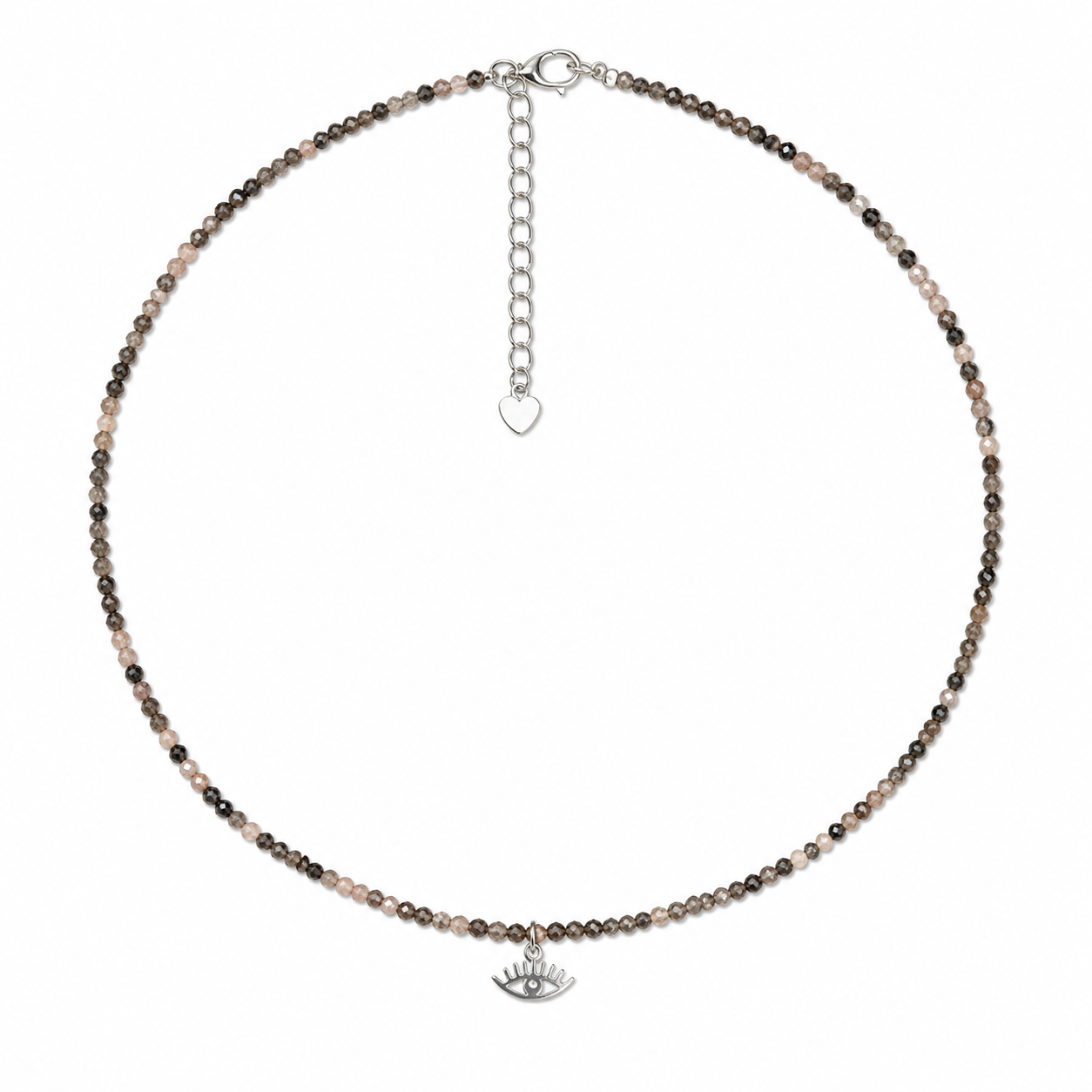 Tourmaline Evil Eye Choker – Silver Finish